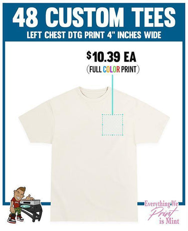 48 Full Color Print T-Shirts (Left Chest) - Constantly Create Shop